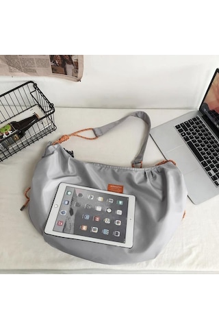 Gri Tek Omuz Crossbody Çanta Naylon Spor Yüksek Kapasiteli Seyahat Çapraz Omuz Sırt Çantası Erkek Ve Kadın Tek Omuz Çantası Gri