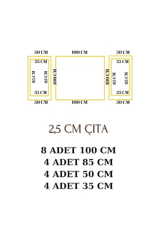Tarz Tasarım Boyanabilir Çıta Hazır Kesim (ANKA119)