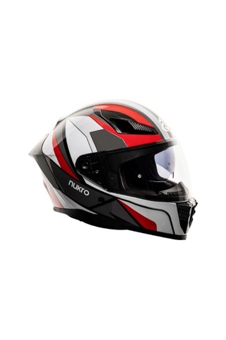 Nukro 853 Shine Red Blue Full Face Kapalı Motosiklet Kaskı