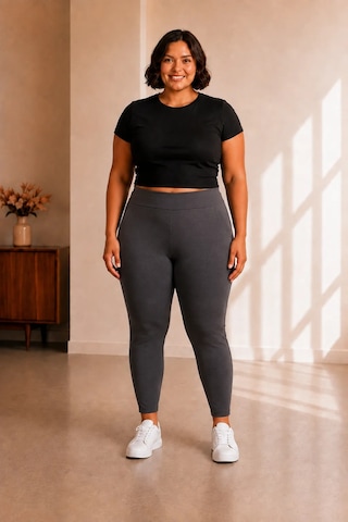 Sngl Tekstil Kadın Büyük Beden Çelik İnterlok Kumaş Toparlayıcı Tayt 3xl 4xl 5xl 6xl 7xl 8xl 9xl Füme Antrasit