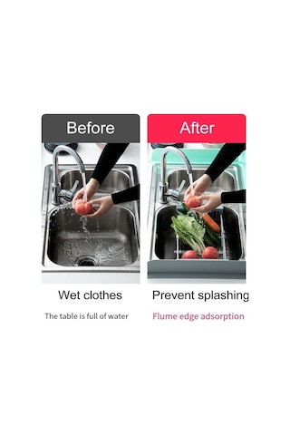 Fastbuy Yeşil Silikon Lavabo Sızıntı Engeli - Mutfak/banyo Uygun, 49x5x8.5 Cm, Yıkama Makinesi Uygun, Pratik Temizleme Yeşil