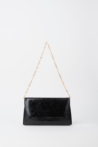Vivaq Kadın Siyah Zarf Tasarım 2 Bölmeli Mini Zincir Askılı Çıt Çıt Kapama Clutch Ve El Çantası