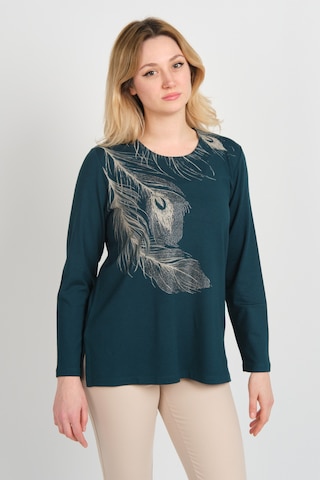 Detay Triko Kadın Taş İşlemeli Ve Desenli Bisiklet Yaka Uzun Kol Anne Bluz 5721 Zümrüt Zümrüt