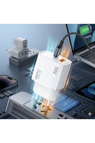 Hepu Hp-c29 20w Gan Hızlı Şarj Adaptörü Type-c Kablo Dahildir