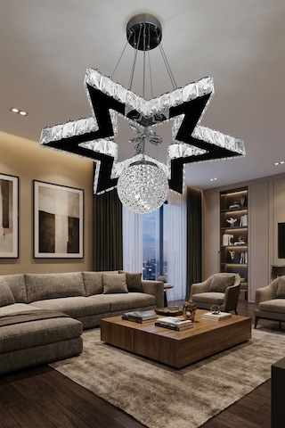 Yıldız Kristal Taşlı Modern Sarkıt Led Avize Çok Renkli Yıldız Kristal Taşlı Modern Sarkıt Led Avize Çok Renkli