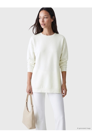 Lcw Everyday Bej Oversize Soft Touch Kadın Tunik