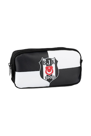 Beşiktaş 2 Bölmeli 1903 Logo Baskılı Suni Deri Kalemlik 25363 Siyah