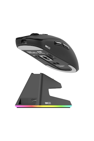 Hm420 4k Hz 26000 Dpı Tri-mode Kablosuz/bluetooth Şarj Standlı Siyah Gaming Oyuncu Mouse Gaming