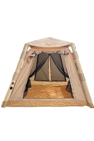 Onetick 4 Kişilik 4 Mevsim Şişme Çadır 220 X 220 Pompalı Set Bej