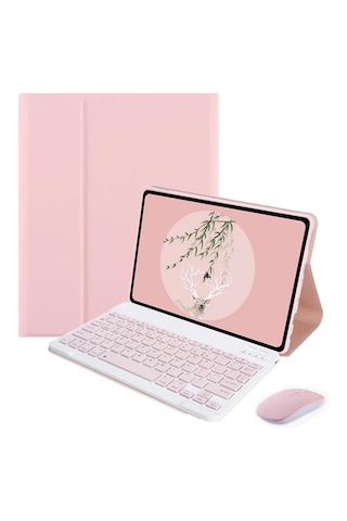 Lenovo Tab M10 Tb328fu Btklavye Mouse+stand Kılıf-bkk6 Pembe