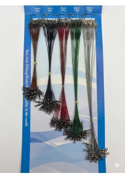 5 Adet Çelik Tel - Fırdöndülü Klipsli - Lrf-surf-spin-paslanmaz - Olta, Yapay Yem, Balık Çelik Teli 16 Cm