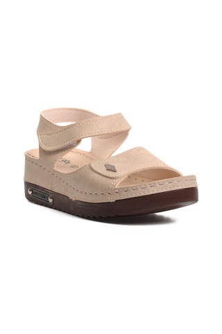Ayakmod 07-109 Rr Bej Kalın Taban Kadın Anatomik Sandalet 001
