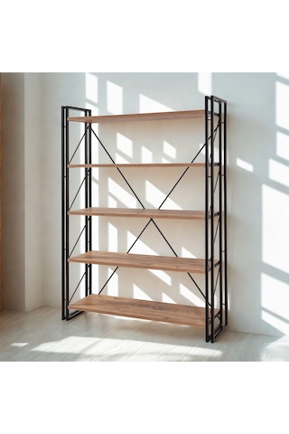 Copenhagen Axis Kitaplık Atlantik Siyah 130x35x180 Cm Atlantik Çam