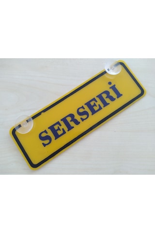 Serseri Yazılı Sarı Dekor Plaka 22x7,5cm Vantuzlu Pleksi Dekor Levha Sarı Plaka 1 Adet