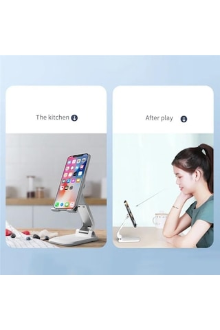 Tr Katlanabilir Stant Business Model Abs + Silikon Materyal Tablet Akıllı Telefon Standı Masaüstü Stand Katlanabili Diğer