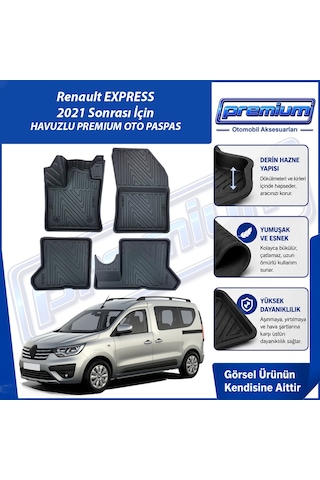 Renault Express Paspas Araca Özel 2021 Sonrası Derin Havuzlu Premium Oto Paspas