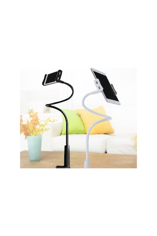 Xindoker 80cm Metal Telefon Ve Tablet Tutucu - 360 Derece Döner, Esnek Uzun Kollü, Masa/sandık Tutucu, Siyah 11-18cm Uyumlu Diğer