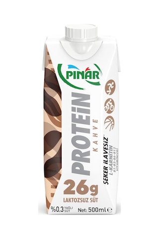 Pınar Protein Kahveli Laktozsuz Süt 500 Ml X 6 Adet