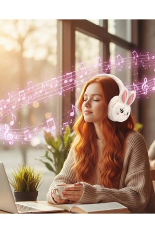 Mey İthalat Tavşan Kulaklı Bluetooth Kulaklık Şarjlı Kablosuz Stereo Ses