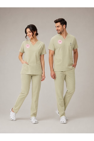Teknisyen-tekniker - Sekreter Forması Scrubs Likralı Takım Sağlık Bakanlığı Uyumlu-moth