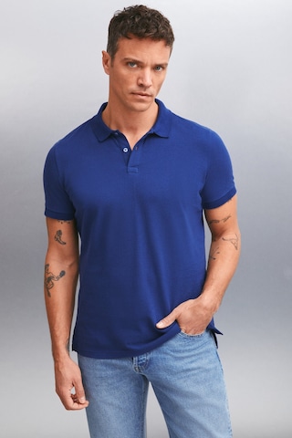 Grimelange Tarnex Erkek %100 Pamuk Kısa Kollu Regular Fit Lacivert Polo Yaka T-shirt