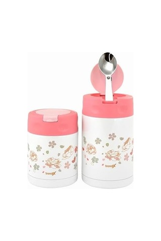 Çelik İçli Termos 500 Ml Pembe Çelik Kaşık İle Tx-6129 .