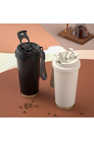 Sones 530ml 316 Paslanmaz Çelik Termos Bardak Kahve Kupası Çift İçme Suyu Bardağı