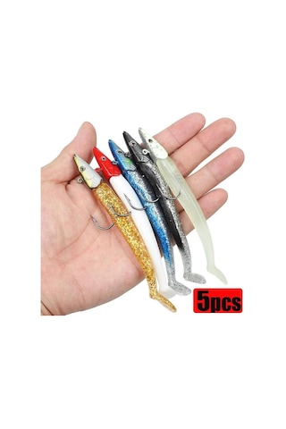 Valkyrie 5 Adet 12cm 20gr Silikon Jig Balık Yem Seti Çipura Levrek Katili Kutulu