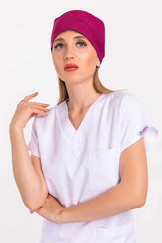 Unisex Düz Koyu Pembe Doktor Hemşire Hastane Medikal Cerrahi Bonesi Pembe