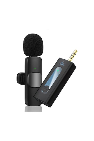 Platoon Pl-2703 K35 Wireless Jaklı Tak Çalıştır Aux Girişli Kablosuz Mini Taşınabilir Yaka Mikrofonu