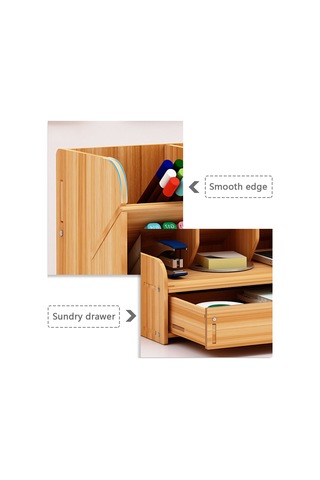 Ahşap Masaüstü Organizatör Çok Fonksiyonlu Kalemlik Kahverengi Kahverengi