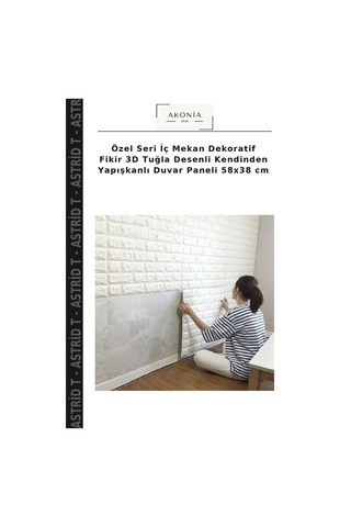 Özel Seri İç Mekan Dekoratif Fikir 3d Tuğla Desenli Kendinden Yapışkanlı Duvar Paneli 58x38 Cm