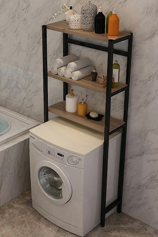 Çamaşır Makinesi Üstü Düzenleyici 3 Katlı Raf Atlantik Çam