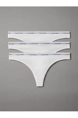 Calvin Klein Kadın Marka Logolu Külot - Elastik Bantlı Rahat Ve Nefes Alabilen Günlük Kullanım - Beyaz-9122 Whıte/whıte/whıte