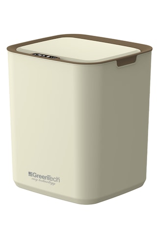 Greentech Sensörlü Şarjlı 22 Litre Çöp Kovası Şarj Edilebilir Lityum Pilli / Gt-sc05k Krem