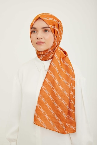 Armine Trend Pure Lina Kiremit Zincir Desen Şal 16 - 23024 Kiremit