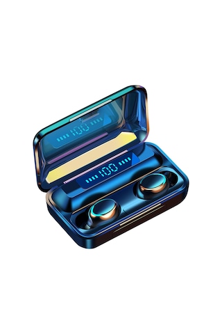 Qingmipy Siyah F9-5c Tws Bluetooth 5.0 Kulak İçi Kulaklık, Spor İçin Tasarlanmış, Akıllı Dokunmatik Kontrol, 1200mah Büyük Kapasiteli Şarj Kutusu İle 4-5 Saat Çalma Süresi