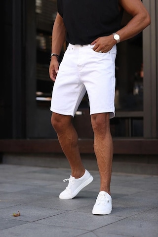 Kaizer Denim Erkek Beyaz Baggy Şort Beyaz