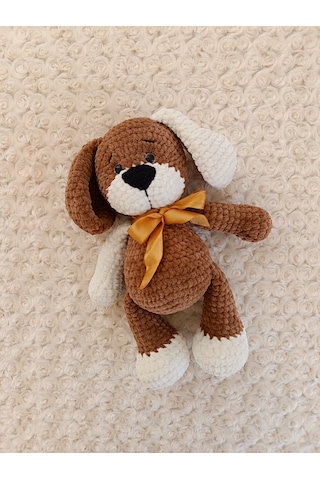 El Yapımı Amigurumi Kadife İp Köpek /oyuncak/hediyelik/sağlıklı Oyuncak 30 Cm