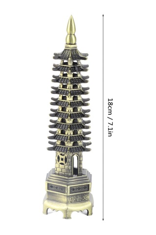 Kangvka Bronz Renkli 18 Cm Yüksek 9 Katlı Elektroplated Klasik Kule Modeli - Ev Dekorasyonu Ve Hediye Öğesi