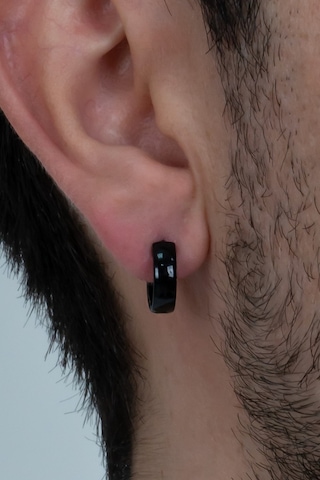 Bombeli Unisex Geniş Erkek Çelik Küpe Çifti 2 Renk 6 MM Mse7