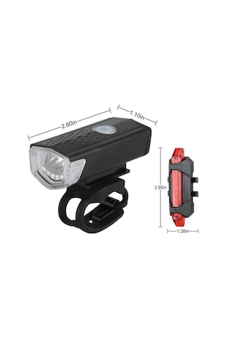 Forte Gt Bisiklet Işığı Usb Şarjlı Led Ön Arka Set Xbyc 6116 Siyah