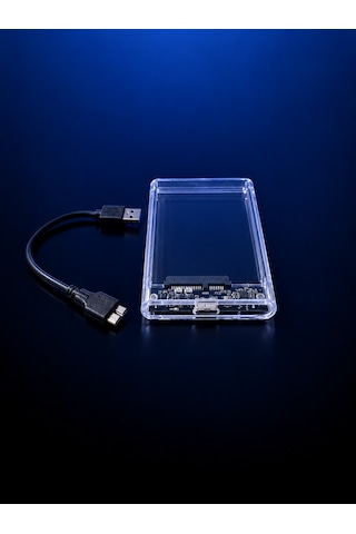 2.5" Usb 3.0 Harici Ssd Harddisk Şeffaf Taşınabilir Hdd Kutusu Sata