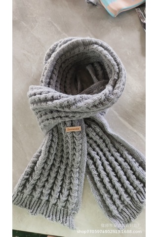 Kadın Sonbahar/kış Yüz Eşarp: Kalın Yün, Her Kombine Uygun-gri Gri