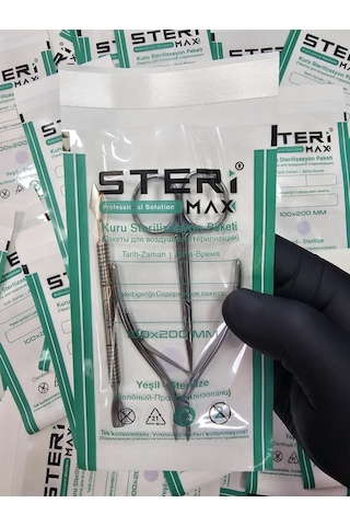 Şeffaf Sterilizasyon Zarfı - İndikatörlü Sterilizasyon Kraft Paketi 100x200mm 100 Adet