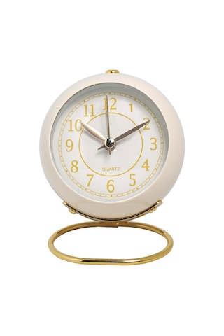 Gajeena Beyaz Modern Akıllı Ev Alarm Saati - Sessiz Çocuk Odası Kullanıma Uygun, Gece Işığı, Dayanıklı Metal Kasa, Zaman Yönetimi Aracı Beyaz