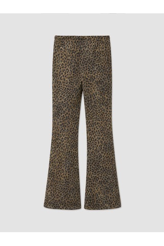Lcw Dream Kahverengi Beli Lastikli Leopar Desenli Plaj Pantolonu