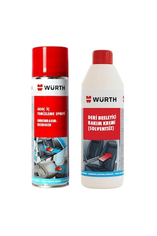 Würth Deri Besleyici Bakım Kremi + Araç İçi Temizleme Spreyi 500Ml