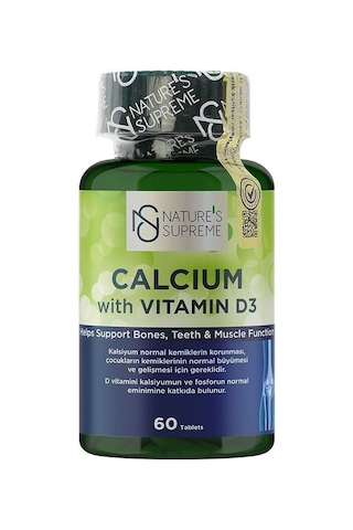 Natures Supreme Calcium With Vitamin D3 60 Tablet Aromasiz
