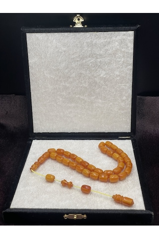 Sistemli Miskevi Renginde Turuncu Kanayan Baga Katalin Tesbih 8x12 Mm